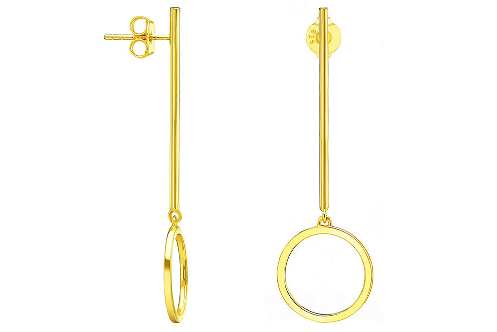 Pendiente Barra y Circulo Gold